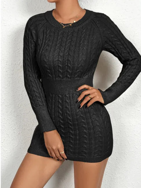 Warm and Flattering Twist Knit Dress