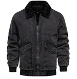 Classic Comfort: Fleece-Lined Denim Jacket for Men