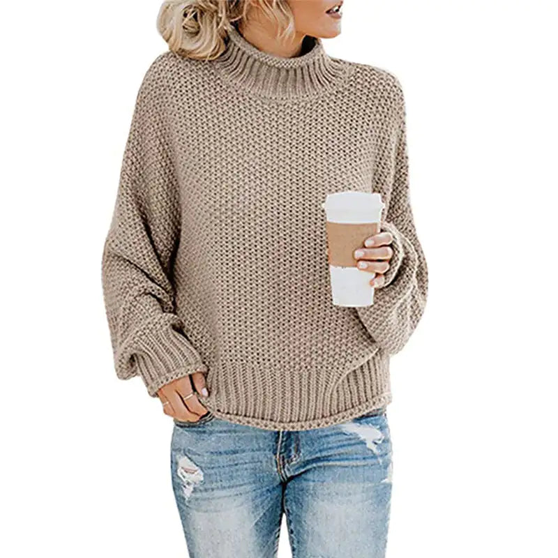 Women's Knitted Loose Solid Pullover