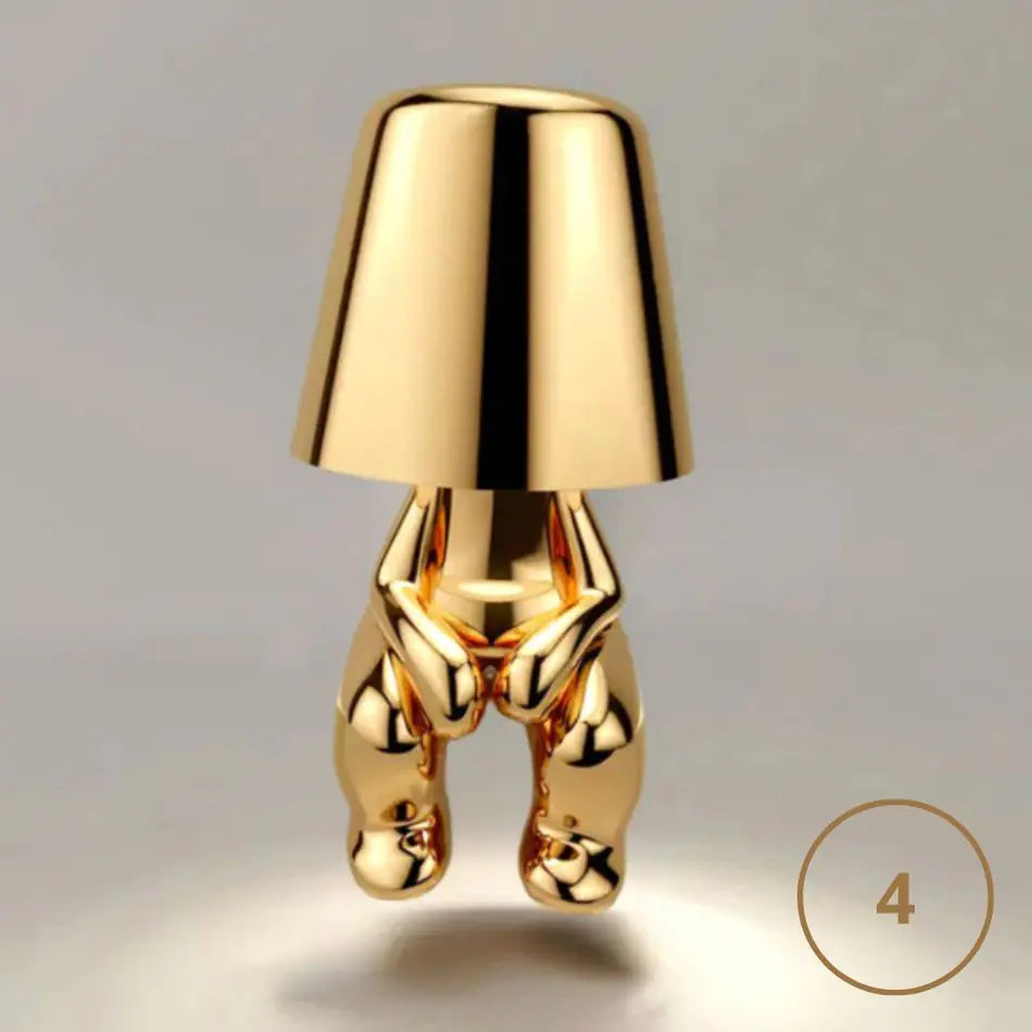 Thinker Little Golden Man Table Lamp