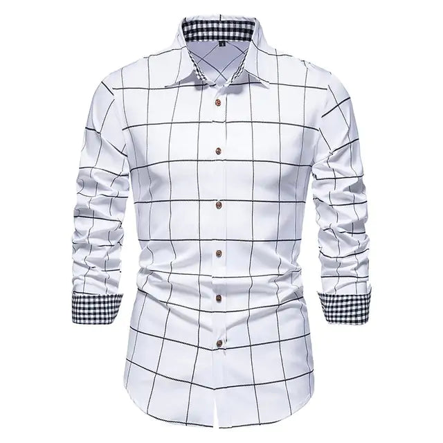 Men's Patchwork Slim Fit Formal Shirt