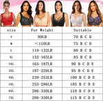 Seamless Lace Cut-Out Bra Size Chart