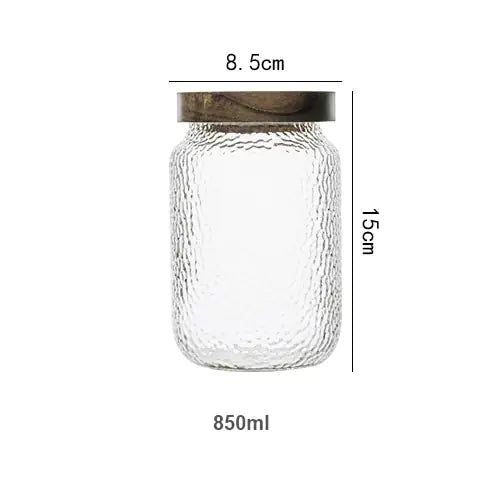 STOMART.CO.UK Glass Airtight Canister with Wood Lid canister container glass airtight canister glass airtight container glass canister glass container Kitchen Free Text