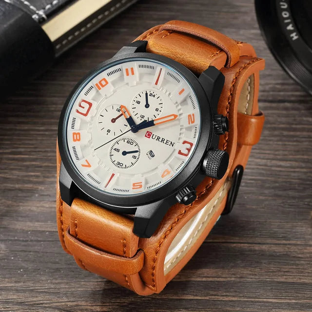 Water Resistance Quartz Leather Wristwatch