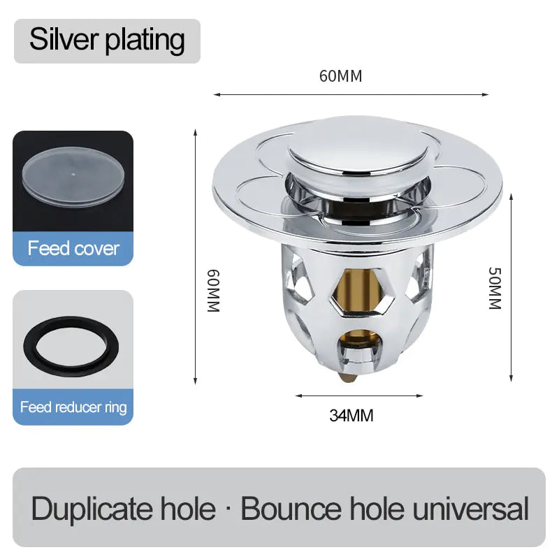 Stainless Steel Pop-Up Bounce Core Basin Drain Filter
