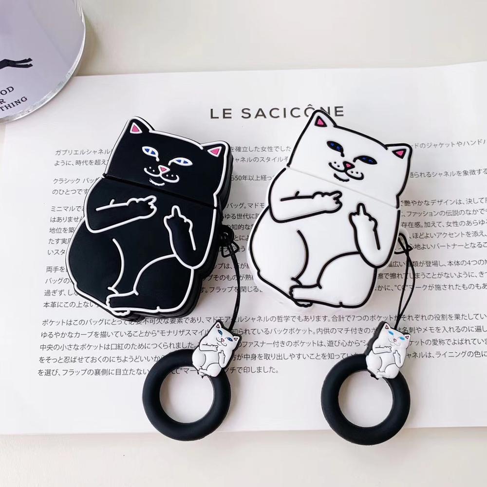 Cartoon Cat AirPods Cover