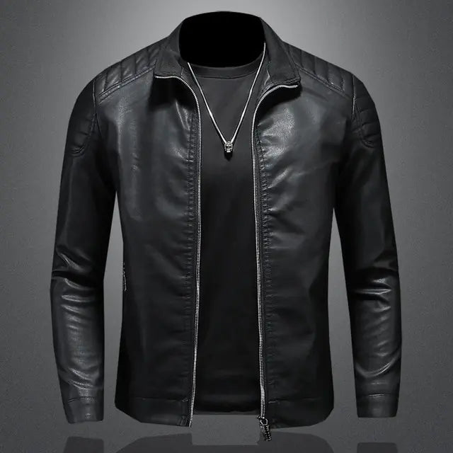 Men's Slim Streetwear Leather Jacket