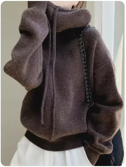 Women's Australia Wool Hooded Sweater