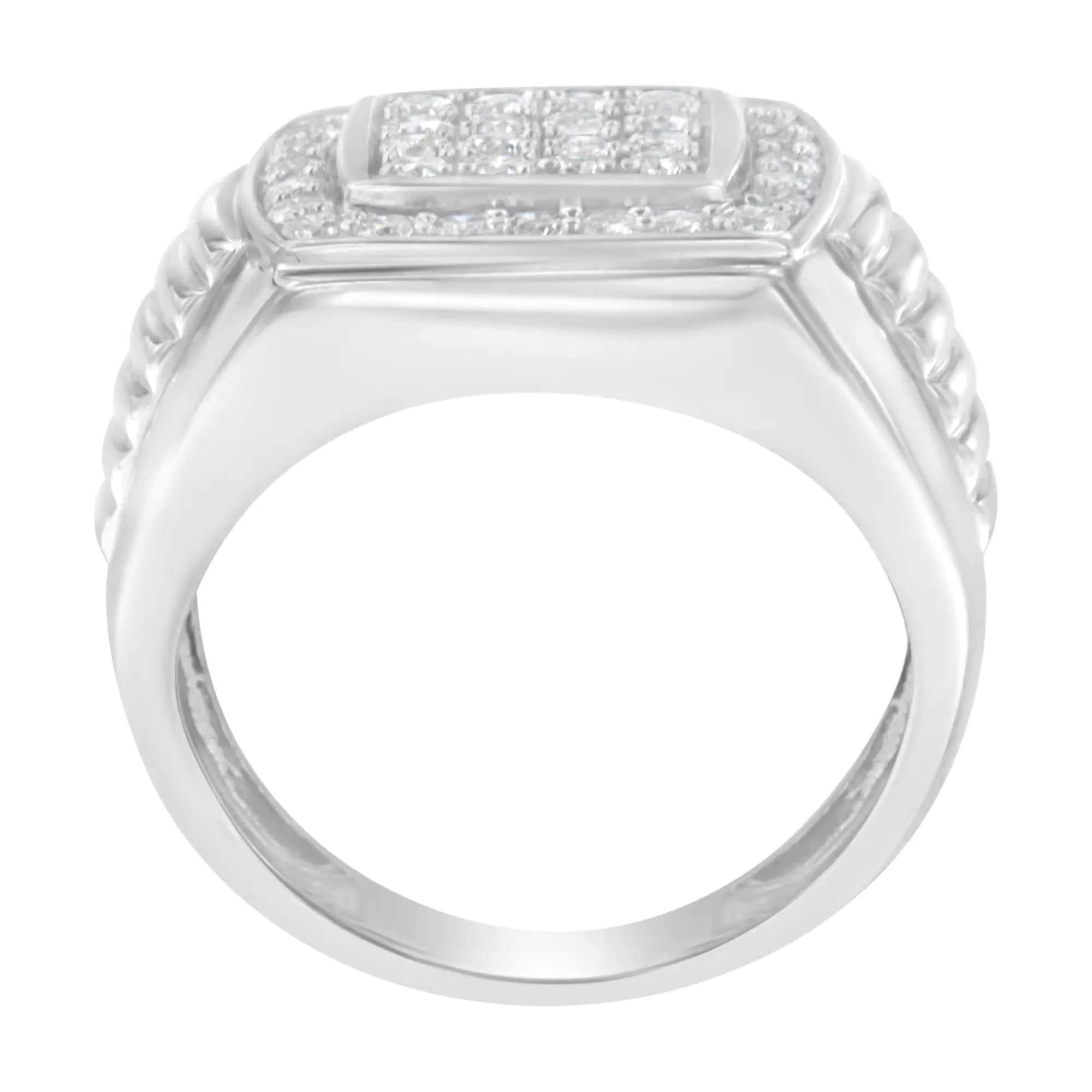 "Luxury Men's Diamond Band in 14K White Gold, 1 cttw, H-I Color"