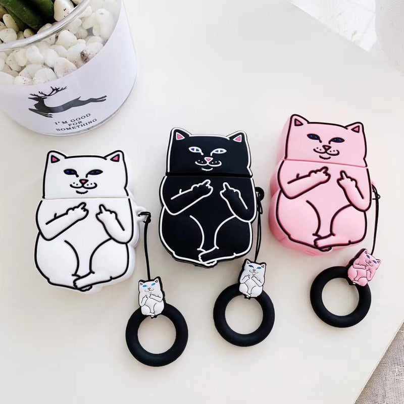 Cartoon Cat AirPods Cover