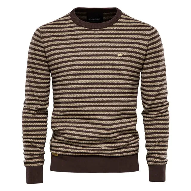 Cotton Sweater with Spliced Detailing