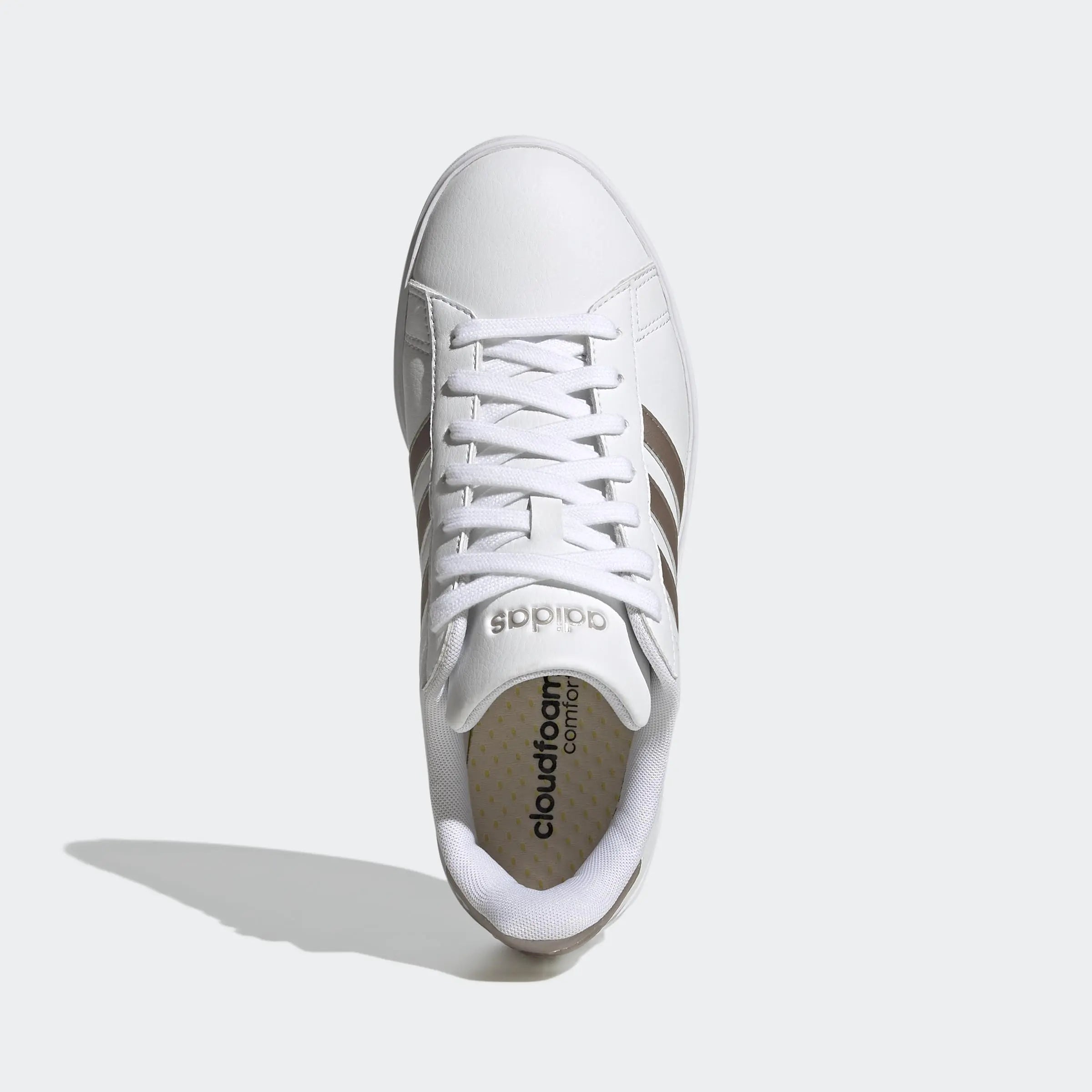 Women's Adidas Plain Metallic White Sneakers