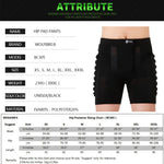 Shock Absorbing Hip Protection Biking Shorts Size Chart