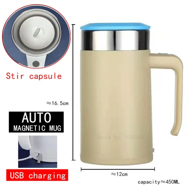 STOMART.CO.UK Automatic Self Stirring Magnetic Mug Kitchen Magnetic Mug Free Text