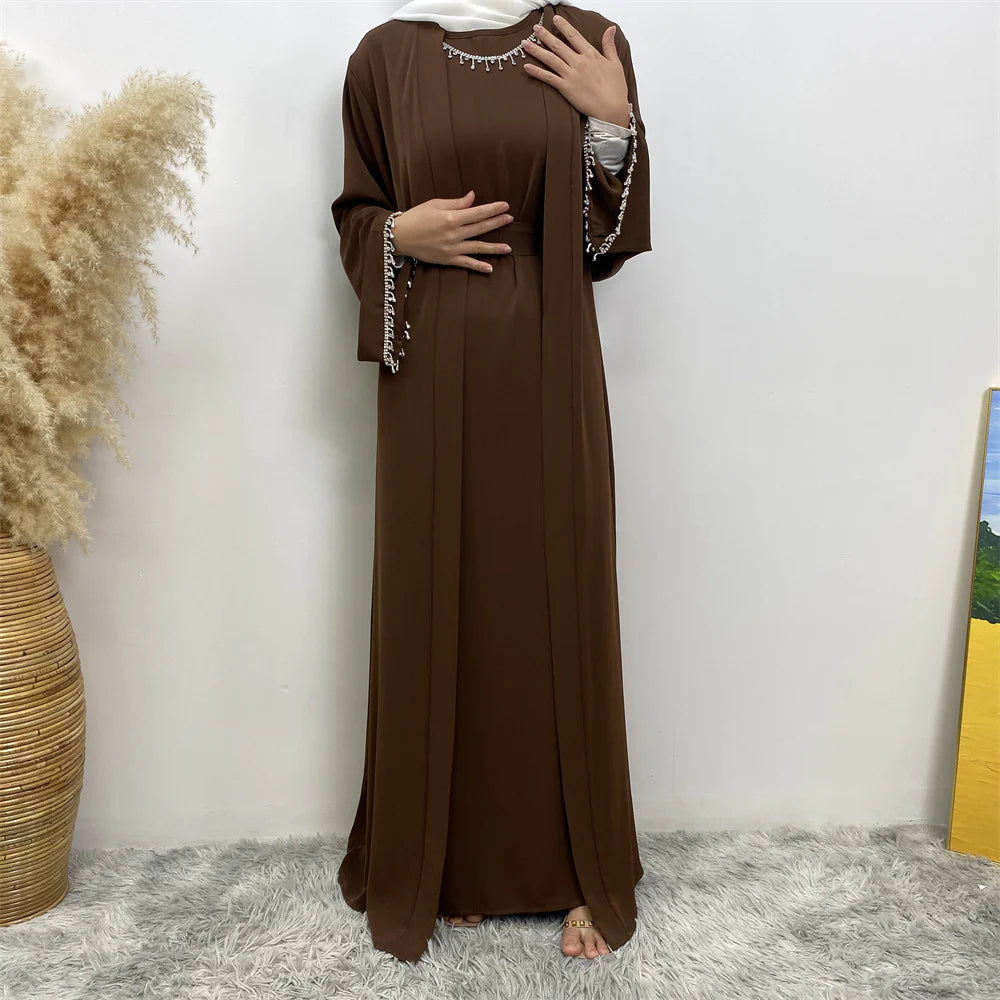 Stylish Women's Sleeveless Dress & Cardigan Combo