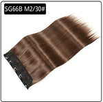 Clip-in hair extension in a dark brown shade (SG66B 33#), shown on a white background with the clips visible at the top.