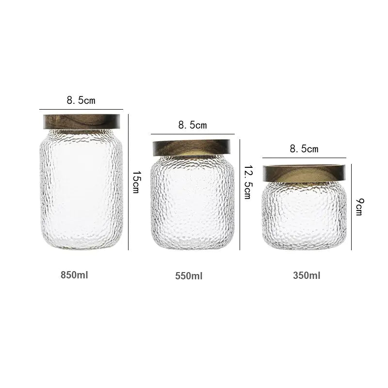 STOMART.CO.UK Glass Airtight Canister with Wood Lid canister container glass airtight canister glass airtight container glass canister glass container Kitchen Free Text