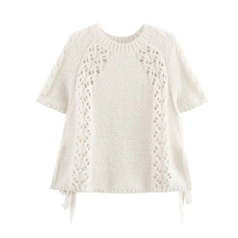 Feminine Flair Classic Lace Hollow Detail Top