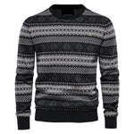 Casual Men’s Spliced Cotton Knit Jumper
