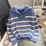 Women's Contrast Colour Striped Sweater