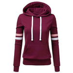 Striped Hooded Pullover Sweatshirt for Women