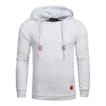 White textured pullover hoodie.
