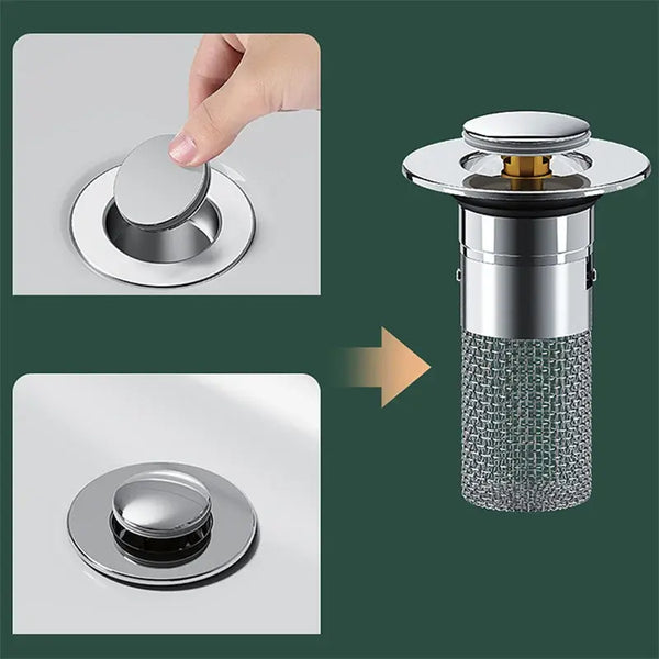 STOMART.CO.UK Stainless Steel Sink Drain Filter Stopper Kitchen Free Text