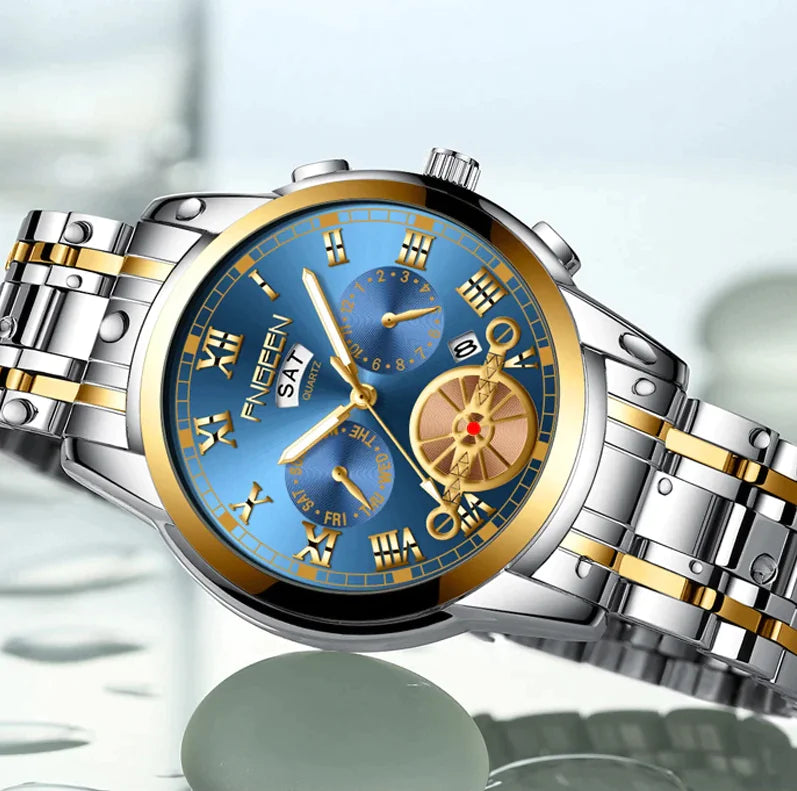 Men's Steel Quartz Waterproof Watch