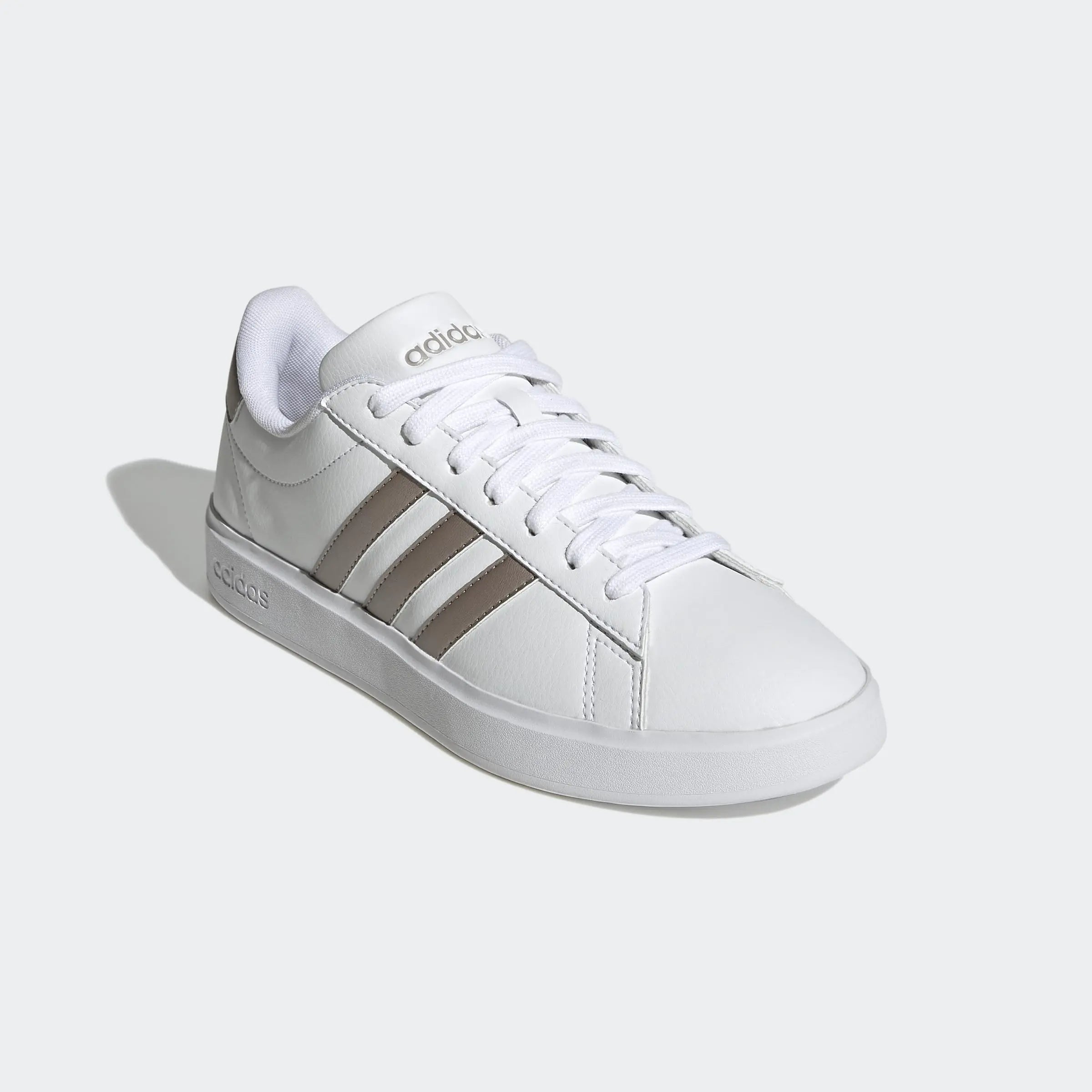 Women's Adidas Plain Metallic White Sneakers