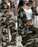 Women's Casual Fashion Camouflage Suit