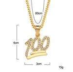 Gold 100 Logo Pendant Necklace
