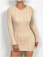 Women's Cozy Twist Knit Bodycon Dress
