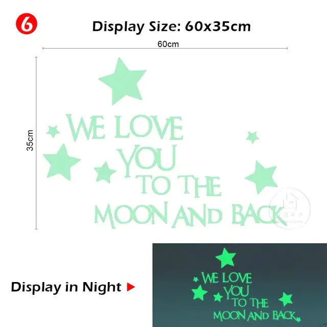 Luminous Moon Stars Wall Stickers