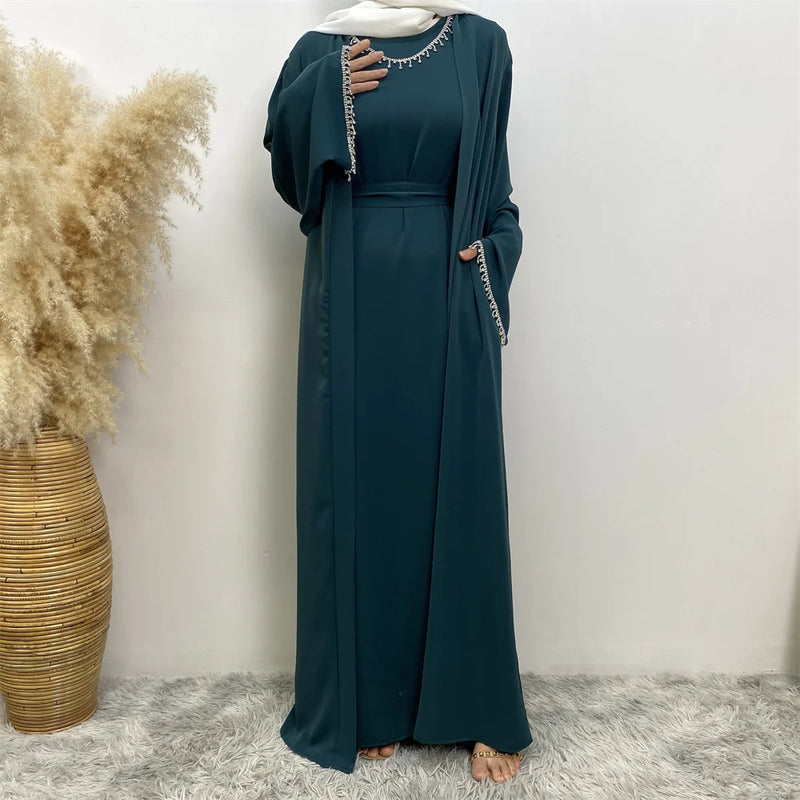 Fashionable Women's Sleeveless Dress Cardigan Set