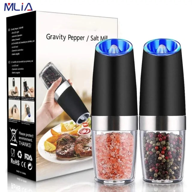 STOMART.CO.UK MLIA Set Electric Pepper Mill Kitchen Pepper Mill Free Text