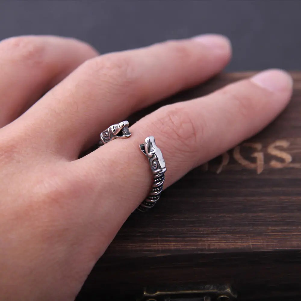 Men's Viking Dragon Statement Ring