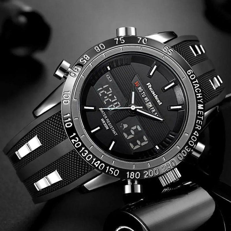 Elegant Slate Waterproof Timepiece