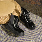 Patent Leather Glossy Ankle Boots