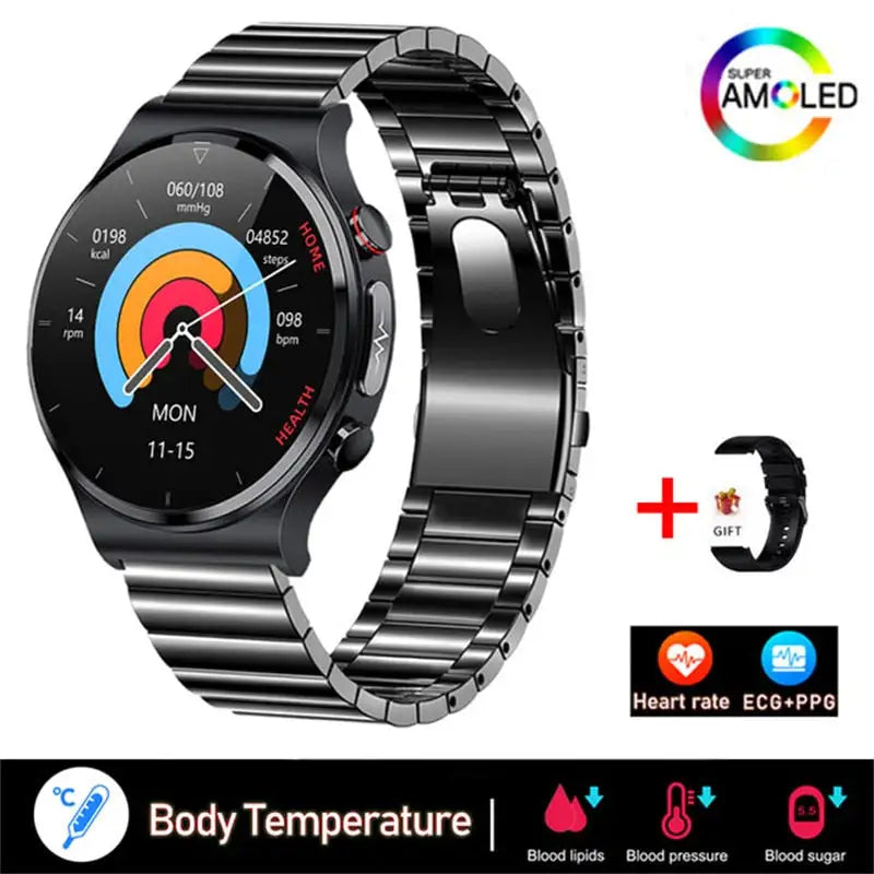 STOMART.CO.UK ECG + PPG Men's Smart Watch Jewellery & Watches Free Text