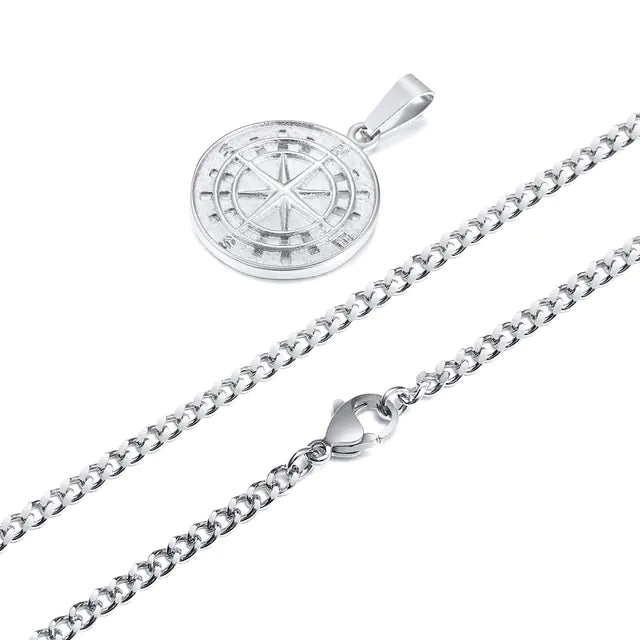 Men’s Classic Compass Pendant Necklace