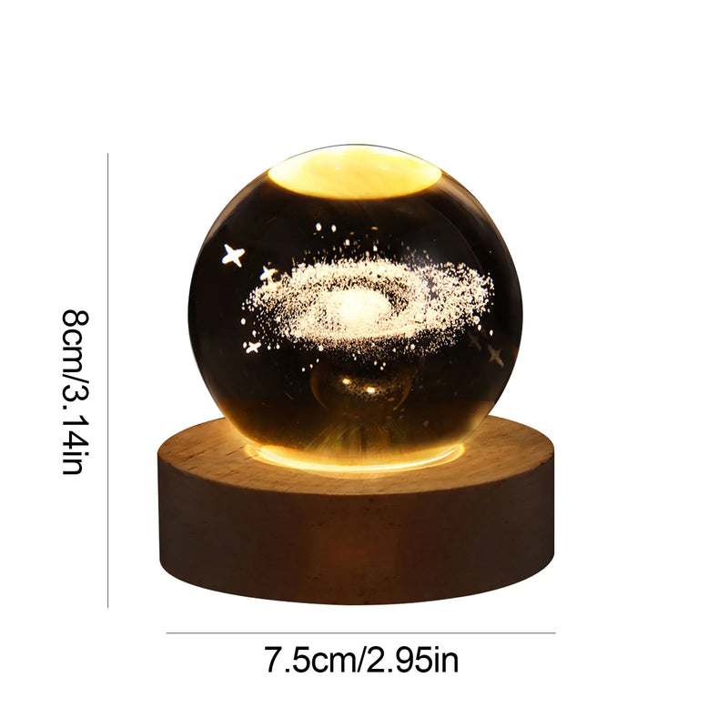 3D Engraved Images Crystal Sphere Lamp