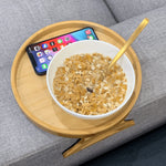Wooden Sofa Snacks Drinks Tray