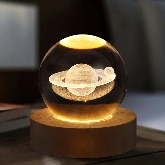 Decorative 3D Moon Crystal Ball Night