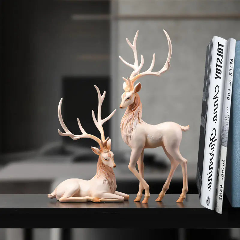 Luxury Nordic Charm Resin Deer Statue