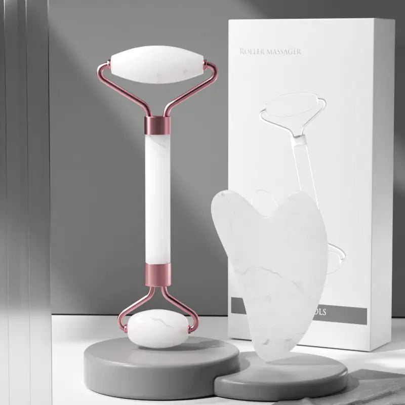Facial roller for lymphatic drainage