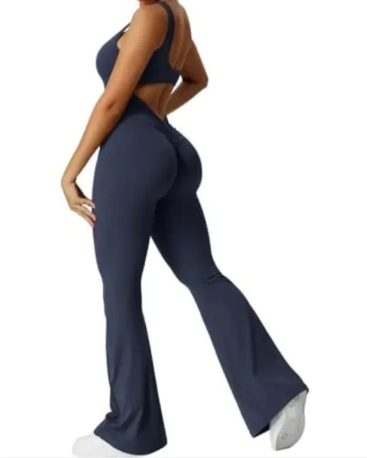 Flattering Flare Fitness Jumpsuit for Active Women