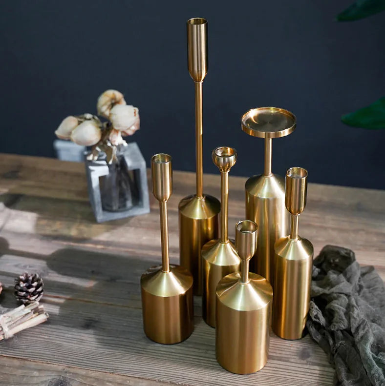 Gold Plated Candle Holder Set