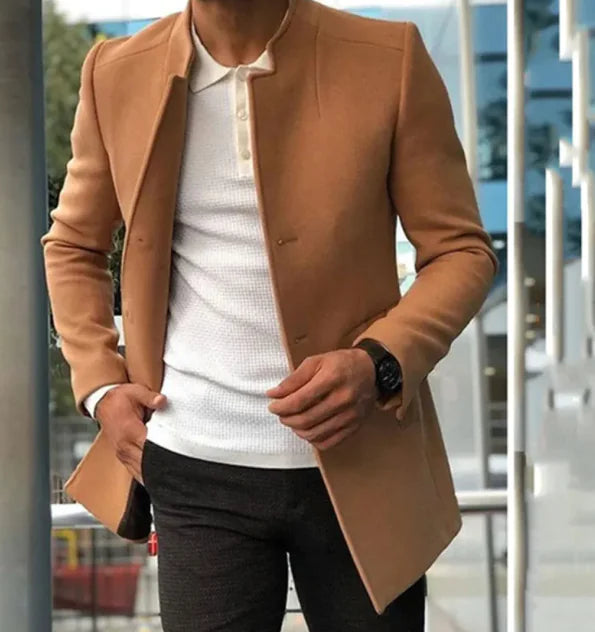 Men's Slim Fit Single-Breasted Smart Coat