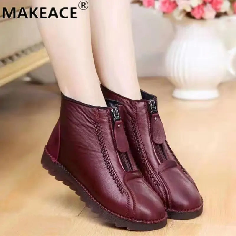 Women's Furry Winter Zipper Boots