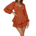 Chic Women's Short Free Gown with Square Neckline